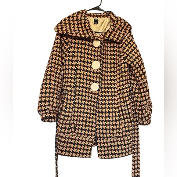 Aziz Women Size Small Knit Tie Belt Pea Coat Winter Heavy Stylish - Picture 2 of 11